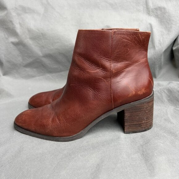 Enzo Angiolini Size 9.5 Ankle Boots Konak Shoes Leather Brown Red Jizelle - Picture 2 of 12